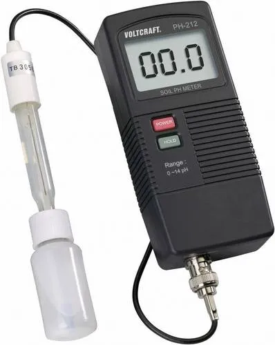 VOLTCRAFT PH-212 Bodenanalyse-Set pH-Wert - Bodenmessgerät zur präzisen pH-Wert Bestimmung, ideal für Gärten und Labore. Robuste Elektrode mit automatischer Temperaturkompensation für exakte Messungen.