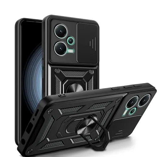 betterfon Handyhülle für Xiaomi Redmi Note 12 5G | Stoßfest & Kratzfest | Mit Kameraschutz, Anti-Fingerabdruck & robustem Panzerschutz-Design | Schwarz