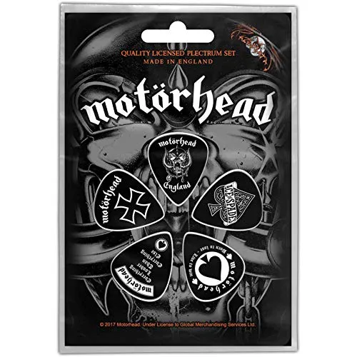 Motorhead Gitarrenplektrum Plektrum Pack X 5 England Band Logo Official Black One Size