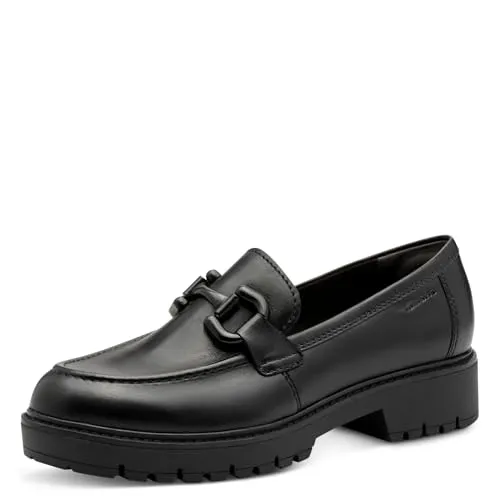 Tamaris 24733 Black Leather GR40 - Damen Slipper aus hochwertigem Leder, mit angenehmem Tragekomfort und vielseitig kombinierbar für Alltag und Freizeit.