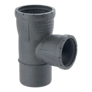 Geberit Silent Pro Abzweig 393449141 - Hochschalldämmend DN 90/70 - Robuster Abzweig für die Abwasserableitung in Gebäuden mit erhöhten Schallschutzanforderungen. Ideal für Druckleitungen, sorgt für eine leise und zuverlässige Nutzung.