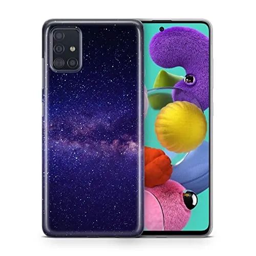 König Design Handyhülle kompatibel mit Samsung Galaxy A71 Silikon Case Hülle Sturzsichere Back-Cover Handyhülle Sternenhimmel