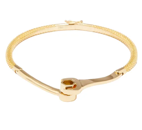 LUIS MORAIS Knurled Wrench 18kt Gold Bracelet Armband Armreife Miami Interlocked