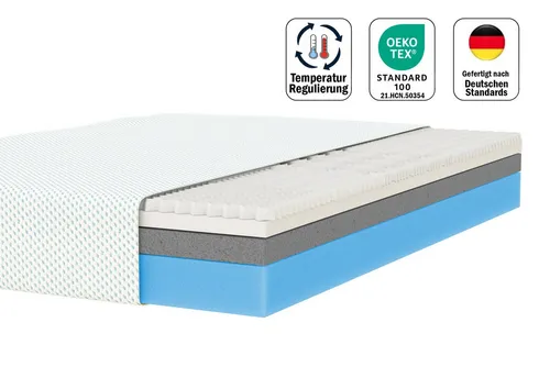 Komfortschaummatratze Mads, Memory Foam mit Temperatur-Regulierung, ZINUS, 20.3 cm hoch, (10 Jahre Garantie, Matratze 90x200 cm), AirFlow Memory Foam Technologie, OEKO-TEX Standard 100