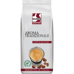 Splendid Kaffee Aroma Tradizionale Espresso, ganze Bohnen 1kg - Kaffee aus hochwertigen Arabica- und Robusta-Bohnen, Intensität 5/5, für einen intensiven und temperamentvollen Geschmack. Ideal für Espresso-Liebhaber!