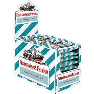 Fishermans-Friend Kräuterbonbons Spearmint, zuckerfrei - Süßes & Knabbereien Sonstiges – Erfrischende Menthol-Pastillen mit Pfefferminzgeschmack, zuckerfrei und vegan. Praktische Großpackung mit 24 Beuteln für langanhaltenden Genuss.
