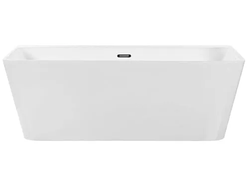 Hassel Acryl Badewanne 170 x 80 cm - Rechteckige wandstehende Badewanne in elegantem Weiß mit Überlauf, ideal für entspannende Badeerlebnisse in Ihrem Badezimmer.