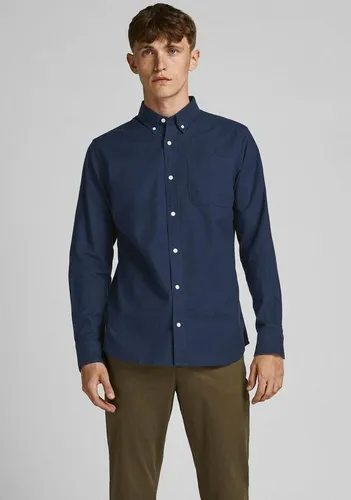 JACK & JONES Herren Freizeit Hemd JPRBROOK Oxford Slim Fit - Sakkos für Herren, elegantes Slim Fit Hemd in Navy Blazer mit Brusttasche, ideal für lässige Anlässe und modische Auftritte.
