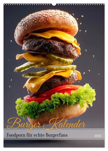 Burger Kalender 2025 von Mb Fotografie - Wandkalender mit 14 Seiten voller saftiger Burger-Fotos. Perfekt für Food-Liebhaber und als Geschenk für echte Burgerfans.