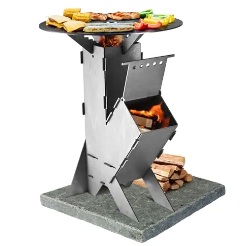 GRAFT Raketenofen mit Grillplatte - BBQs & Grills, innovativer Raketenofen mit integrierter Grillplatte für schnelles und einfaches Grillen im Freien.
