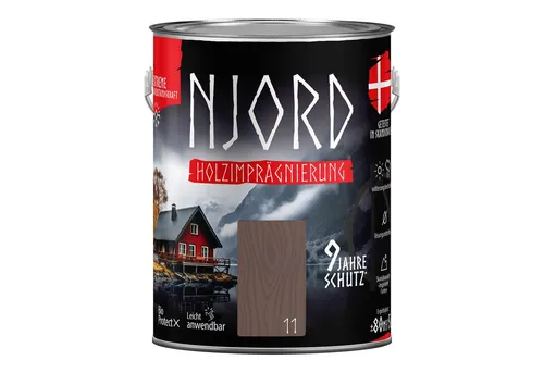NJORD Holzgrundierung für Wikingerboot - 5L - Hochwertige Holzimpragnierung für optimalen Schutz und Pflege von Holz, ideal für den Einsatz im Malerbereich. Inhalt: 5 l, Gewicht: 7 kg.