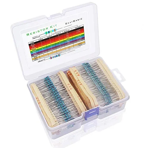 Stück 130 Werte Widerstands-Set Resistor-Sortiment Kit 1Ohm - 3M Ohm 1/4 W Metallschichtwiderstands elektronische Komponenten mit Aufbewahrungsbox für DIY Heimwerkerprojekte und Experimente 2600