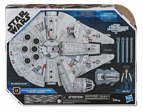 Hasbro Star Wars Mission Fleet Han Solo Millennium Falcon - Raumschiff mit 6,5 cm Han Solo Figur, ideal für Abenteuer und Spielspaß ab 4 Jahren