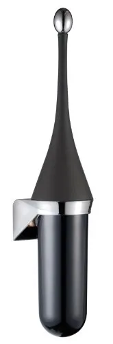 Mar Plast A65801NE Wandhalter, Schwarz 'Soft Touch' / Chromat - Eleganter WC-Bürsten-Halter in Soft Touch Schwarz mit Chromat-Akzenten, ideal für modernes Baddesign und platzsparende Wandmontage.