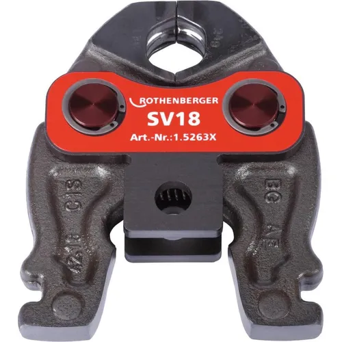 Rothenberger Pressbackenset Compact SV15-18-22-28 - Sanitär-Werkzeuge für Rohrdurchmesser von 15 bis 28 mm, mit DURA LAZR TEC Verfahren für hohe Langlebigkeit und Effizienz.