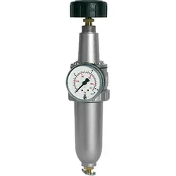 Riegler Filterregler »Standard«, Metallbehälter, BG 3, G 1/2 - Sonstige Werkzeuge mit 5 µm Filterfeinheit, max. Eingangsdruck von 25 bar und Regelbereich von 0,5 - 16 bar – ideal für präzise Druckregulierung in industriellen Anwendungen.
