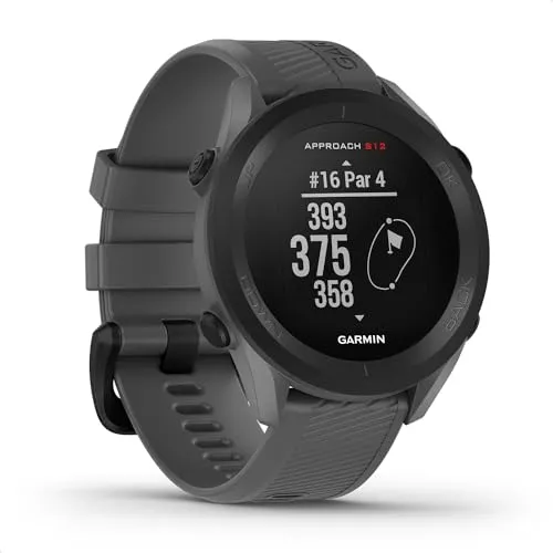 Garmin Approach S12 2022 Edition - GPS-Golfuhr mit Schlagweitenmessung - Golf GPS-Gerät mit hochauflösendem 1,3“ Display, präzisen Distanzangaben auf über 42.000 Plätzen und bis zu 30 h Akkulaufzeit im Golf-Modus für optimales Spiel.
