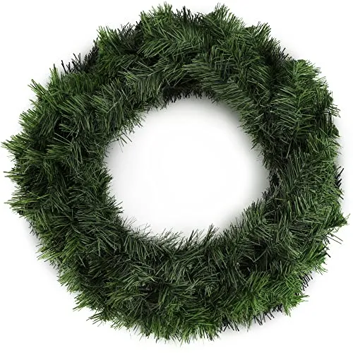 KADAX Weihnachtskranz Lisa 45cm - Hochwertiger PVC-Kunststoff Weihnachtskranz, ideal zur Dekoration von Türen und Tischen, der sich leicht gestalten lässt und jahrelang hält.