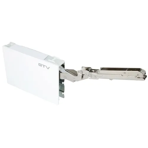 Ms Beschläge Hängeschranköffner Weiß Klappenbeschlag Tip On - Robuster Klappenbeschlag aus Stahl für Hochklappschränke, ermöglicht kontrolliertes Öffnen und Schließen ohne Scharniere. Ideal für langlebige Möbelkonstruktionen mit einfacher Montage.