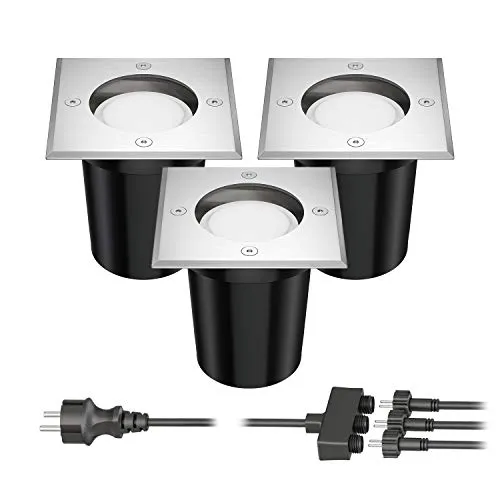 ledscom.de Bodeneinbaustrahler REJA 3er Set von LEDs Com