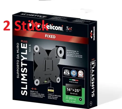 Stück Meliconi Slimstyle Plus 100 S  Feste Wandhalterung für 14-43 Zoll 2