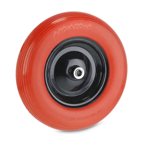 relaxdays Schubkarren-Rad PU 4.80 4.00-8, pannensicher und wartungsarm - Ersatzrad für Schubkarren mit wartungsfreier PU-Bereifung. Ideal für besten Fahrkomfort und maximale Tragkraft bis 120 kg auf unebenem Gelände.