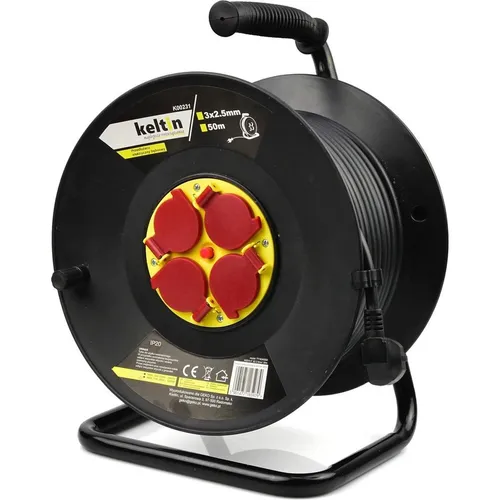 Kabeltrommel Kunststoff 25 m mit 4 Steckdosen