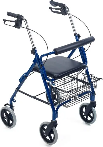 Rollator mit gepolstertem Einkaufskorb und Rückenbügel