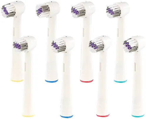 newgen medicals Zahnbürstenaufsatz: 8x Ersatzbürsten passend für viele Oral-B®**-Elektrozahnbürsten*** (Elektrische Zahnbürste Aufsatz, Aufsteckzahnbürsten, Elektrozahnbürste)