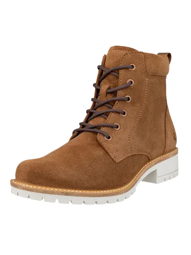 ECCO Elaina Schnürstiefel aus Premium-Leder - Elegante Stiefelette für Damen in hellbraun, Größe 42. Flexibel und strapazierfähig, bietet sie optimalen Tragekomfort für unterwegs. Das weiche Futter sorgt für ein angenehmes Laufgefühl.
