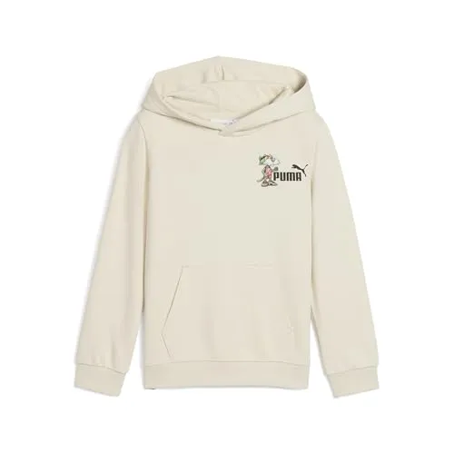 PUMA Kapuzensweatshirt SUPER HOODIE PS weiß 116 EU - Kinder-Sweater mit sportlichem Design, aus weichem Sweatmaterial für Komfort und Bewegungsfreiheit, ideal für aktive Kinder.