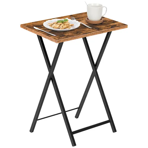 HOOBRO Klappbarer Beistelltisch im Industriestil - Beistelltische fürs Wohnzimmer mit einzigartigem Retro-Design, flexibel zusammenklappbar und multifunktional als Laptoptisch oder Spieltisch einsetzbar.