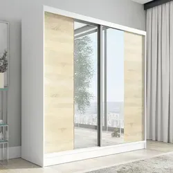 Schwebetürenschrank DUO 200 mit Spiegel – Modern in Weiß/Schwarz