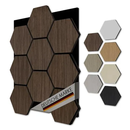 Akustiko Hexagon 3D Wandpaneele 5 Stück
