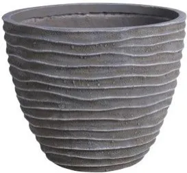 TrendLine Pflanztopf Blumentopf Blumenkasten Pflanztopf rund grau gerillt