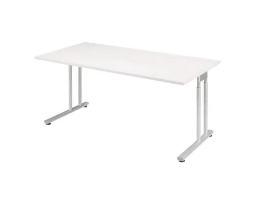 Schreibtisch PALENQUE C-Fuß, Rechteck, lichtgrau - Moderner Schreibtisch PALENQUE mit C-Fuß, ideal für ergonomisches Arbeiten. Maße: B 1800 x T 800 x H 720 mm, bietet viel Platz für Ihre Arbeitsutensilien.