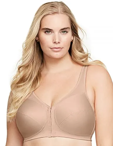 Glamorise Damen Rückenstützender MagicLift-Vorderverschluss-BH, Haut, 120G
