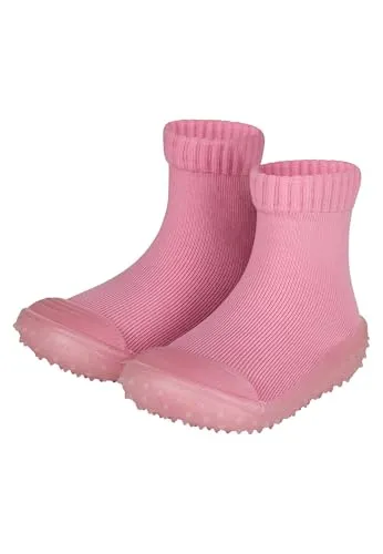 Sterntaler Adventure Socks Uni – Babysocken mit transparenter profilierter Gummisohle, herausnehmbarer Innensohle und hochgezogener Zehenkappe, Perlrosa, Größe 24