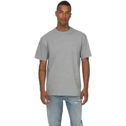 Only & Sons Herren Rundhals T-Shirt ONSFRED Relaxed Fit Grau 22022532 M