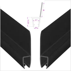 WITEN&NOCK Duschdichtung 2er Set schwarze Ersatzdichtung mit extra langer Dichtfahne 5-6mm, L: 100 cm, (2-St) schwarz 100 cm