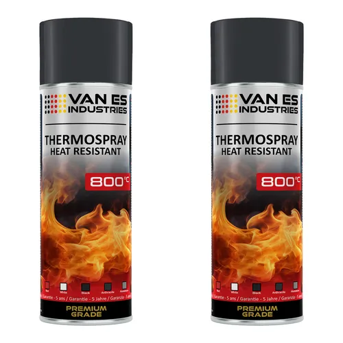 Ofenlack 800°C Anthrazit 400ml - Hitzebeständiger Thermolack - Hitzebeständiger Lack für Kamin, Ofen und Grill, UV-beständig und ideal für Innen- und Außenanwendungen.