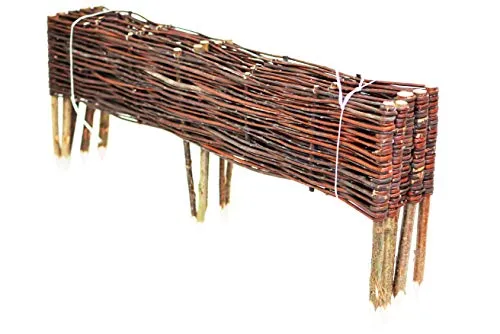 Home4Living Beetumrandung Beeteinfassung aus Weide, 5er Set, 100x30 cm - Beeteinfassung aus witterungsbeständiger Weide, ideal für die naturnahe Gestaltung Ihres Gartens. Robust und einfach zu montieren, perfekt für Blumen- und Kräuterbeete.