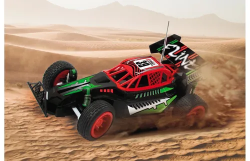 Jamara Fint Buggy 1:14 27MHz - Fernsteuerungsspaß für Kinder - Spielfahrzeuge mit robustem 2-Radantrieb, großen Gummireifen für exzellenten Grip und einem spektakulären Rammschutz. Ideal für Indoor-Abenteuer und einfach zu bedienen, perfekt für Kinder ab 6 Jahren.