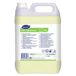 Diversey TASKI Tapi Extract Teppichreiniger 5 l - Teppichreiniger für Sprühextraktion, ideal für textile Bodenbeläge. Mit O.N.T.-Technologie zur Geruchsbeseitigung und allergenreduzierender Wirkung.