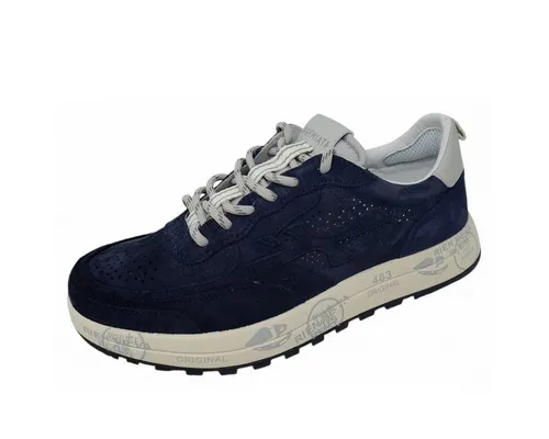 Premiata Sneaker Blau in Gr. 43 – Stilvolle Herren Schuhe - Modischer Sneaker von Premiata in Blau, aus hochwertigem Leder, mit flachem Absatz und praktischer Schnürung. Ideal für lässige Outfits und den täglichen Gebrauch.