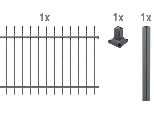 ALBERTS Zaun-Anbauset Chaussee, Anthrazit, 100 cm