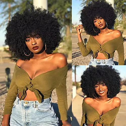 CoCrowns 70's Afro-Perücke für Frauen (Schwarz) von CoCrowns