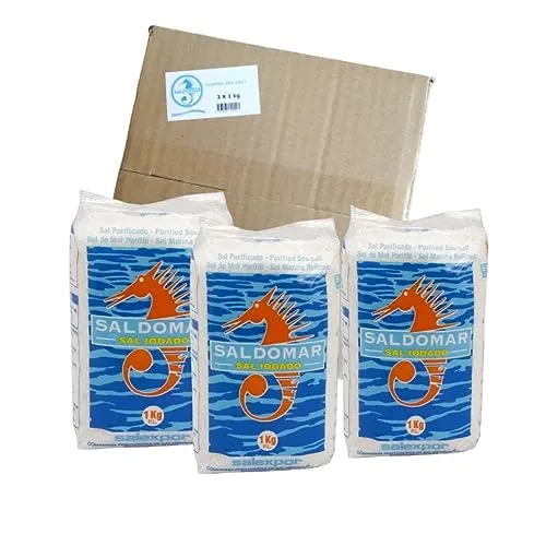 Grobes Meersalz, Saldomar, Jodiert, 3er Pack, 3 x 1 kg, aus Portugal