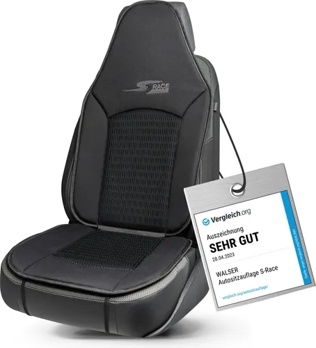 Walser Car Comfort Auto-Sitzauflage S-Race - Sitzauflage für Highback- und Pilotensitze, ausgezeichnet mit Sehr Gut*. Bietet optimalen Schutz vor Abnutzung und sorgt für angenehmen Sitzkomfort bei langen Fahrten.