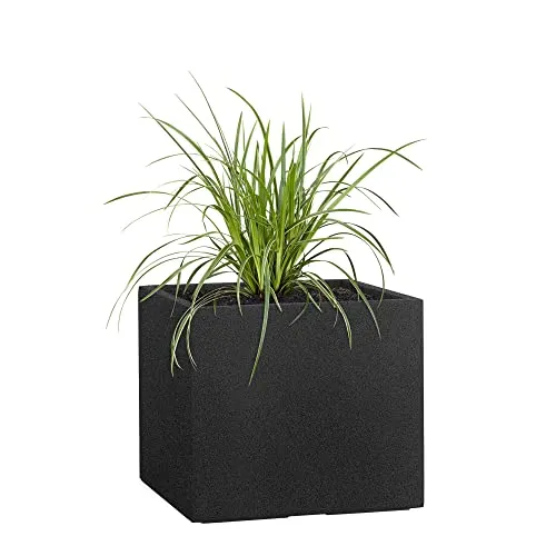 Pflanzwerk® Pflanzkübel Cube 23x23x23cm Granit Anthrazit Frostbeständiger Blumenkübel* *UV-Schutz* *Qualitätsware*